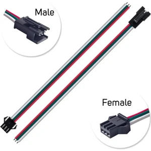 3 Pin Jst Sm 10CM Kablo Çifti Erkek Dişi Bağlantı Soketi LED