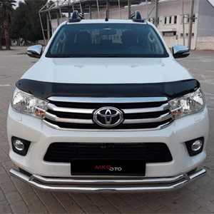 Toyota Hilux 2015 - 2019 Ön Kaput Koruyucu Rüzgarlığı Piano Black 3.2 mm Kalın Plastik