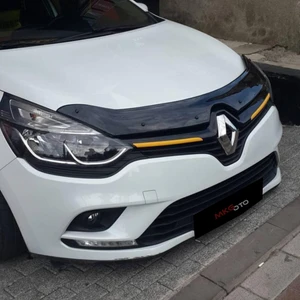 Renault Clio 4 2012 - 2020 Ön Kaput Koruyucu Rüzgarlığı Piano Black 3.2 mm Kalın Plastik