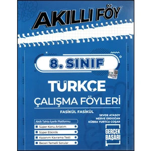 Gerçek Başarı Yayınları Gerçek Başarı 8. Sınıf Türkçe Çalışma Föyleri Fasikül-Fasikül Akıllı Föy