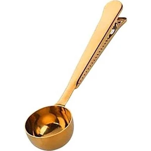 River World  Mandallı Kahve Ölçü Kaşığı Gold Çok Fonksiyonlu Paslanmaz Çelik Kaşık