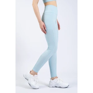 Kadın Mavi Cepli Fitilli Yüksek Bel Spor Tayt 25"