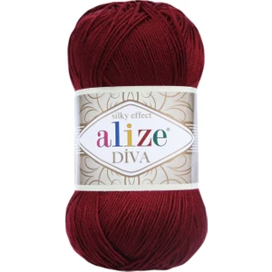 Diva Merserize El Örgü Ipi Renk Kodu:57-Bordo