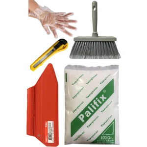 5li Süperr Set Duvar Kağıdı Uygulama Seti Yapıştırıcısı /100 Gram Tutkal/spatula/fırça/falçata/eldiven