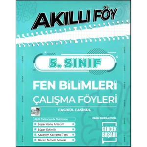 Gerçek Başarı Yayınları 5.Sınıf Fen Bilimleri Çalışma Föyleri Fasikül-Fasikül Akıllı Föy (Ciltli)