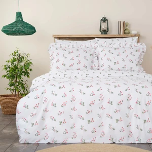 Karaca Home Silvie Kırmızı %100 Pamuk Fırfırlı Çift Kişilik Nevresim Takımı