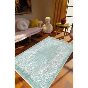 Salon Halısı Klasik Mavi Kaydırmaz Kesme Yıkanabilir Ince Halı Tüysüz Kilim