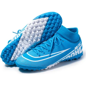 Futbol Ayakkabıları Erkekler Nefes Chuteira Futebol Kapalı Yüksek Top Futbol Kramponları Çim Futbol Cleats Sneakers Çocuklar Ag Futbol Ayakkabısı (Yurt Dışından)