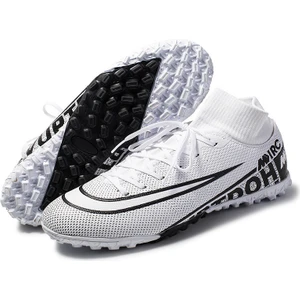 Futbol Ayakkabıları Erkekler Nefes Chuteira Futebol Kapalı Yüksek Top Futbol Kramponları Çim Futbol Cleats Sneakers Çocuklar Ag Futbol Ayakkabısı (Yurt Dışından)