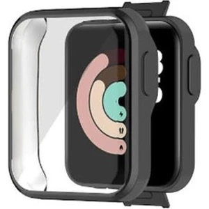 Xiaomi Redmi Watch 2 Lite Gl Önü Kapalı Tasarım Yumuşak Silikon Kılıf - Siyah