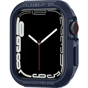 Apple Watch Uyumlu 7 45MM Rugged Armor Silikon Kılıf - Lacivert KN05