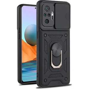 Xiaomi Redmi Note 10 Pro Kılıf Lens Sürgülü Yüzüklü Tank Silikon Pars
