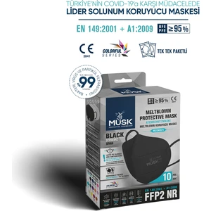 FFP2/N95 Maske Siyah Renk 50 Adet