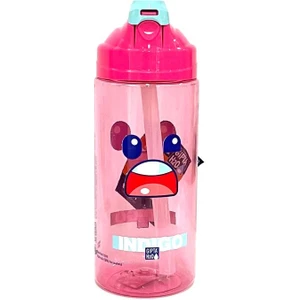 Pembe Indıgo Tritan Desenli Pipetli Matara 500 ml