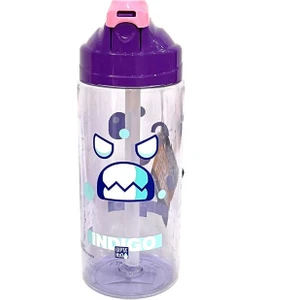 Mor Indıgo Tritan Desenli Pipetli Matara 500 ml