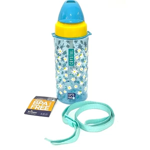 Mavi Crystal Tritan Desenli Pipetli Matara 500 ml