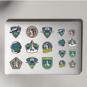 Kutu Ambalaj Laptop Notebook Tablet Sticker Seti 17 Parça - Space Temalı