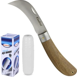 Aşı Bıçağı Eğri Uçlu Bağ Bıçağı Ara Çakı + Aşı Bandı