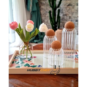 Hubby Chef Cam Kavanoz Mantar Top Kapaklı Kavanoz 3lü Set