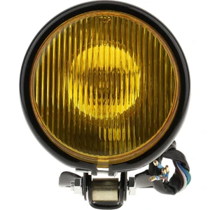 Retro 5 "motosiklet Amber Ön Far W / Harley Için Sarı Cam - Siyah (Yurt Dışından)