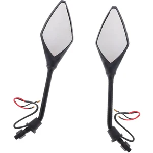Evrensel Motosiklet Göstergesi 10MM Dikiz Yan Aynalar LED Dönüş Sinyalleri Siyah (Yurt Dışından)