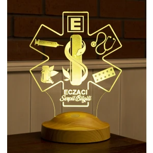 Sevgi Lambası Eczacılar Günü Hediyesi, Eczacılara Özel Hediye, Eczane Logolu Kişiye Özel LED Lamba