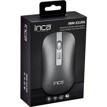 Inca IWM-531RG Bluetooth Kablosuz Optik Metalik Gri Mouse Fiyatı