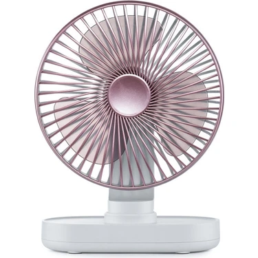 Zsykd D77 Masaüstü Otomatik Sarılma Hhead Fan Sessiz Taşınabilir Ev Ofis Yurt USB Fan (Gül Pembe)