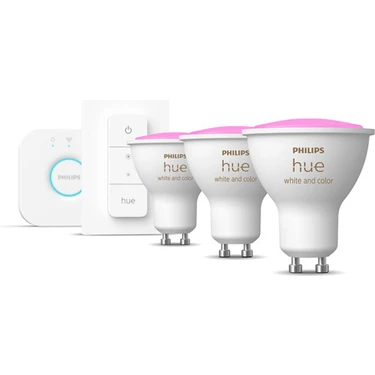 Philips Hue WCA 4.3W GU10 Renkli Spot Akıllı Ampul 3'lü Başlangıç Seti