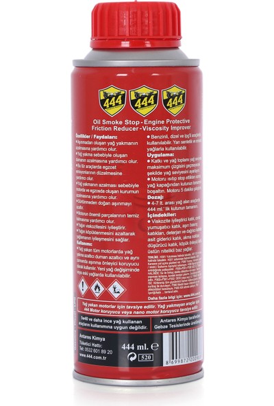 444 Automotive Products Yağ ve Duman Kesici 444 ml 12'li