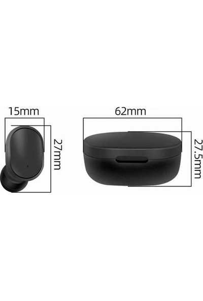 Torima E6S Çift Mikrofonlu Şarj Göstergeli Kablosuz Bluetooth Kulaklık Siyah