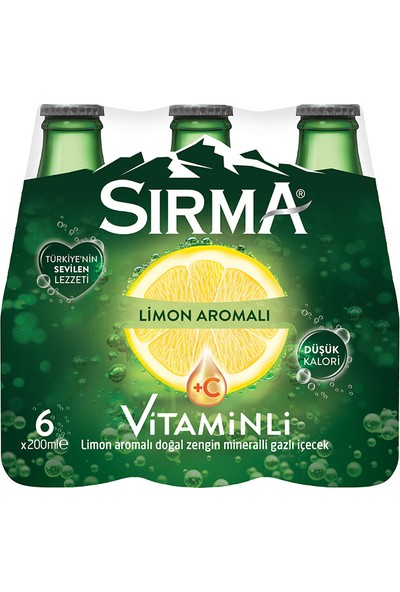 Sırma C Limon Aromalı Meyveli Soda 6'lı 200 ml