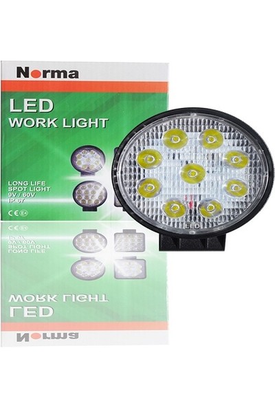 Norma NR160467 Norma Yuvarlak LED 42MM 9-80V 27W 9 LED Li Kalın