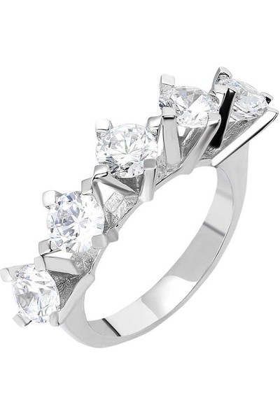 Starlight Diamond Pırlanta Montür Elegance 925 Ayar Gümüş Bayan Beştaş Yüzük