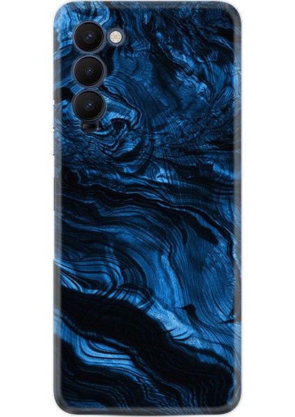 Tecno Camon 18P Kılıf Desenli Silikon Güzel Kılıf Blue Marble 1379