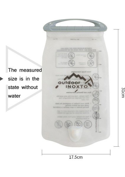 Inoxto Açık Kamp Içme Suyu Torbası 1.5l Mat Şeffaf (Yurt Dışından)