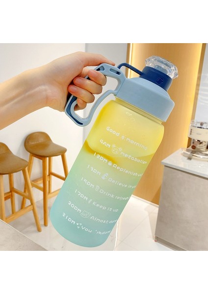1.6l Gradyan Renk Alanı Plastik Spor Su Kupası Mavi (Yurt Dışından)