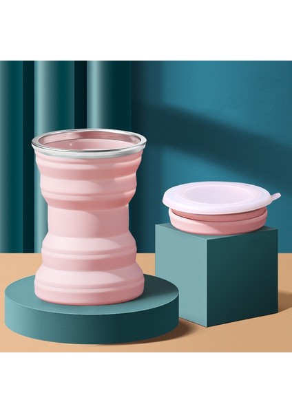 320ML Açık Hava Trav Mini Katlanır Su Bardağı Pembe (Yurt Dışından)