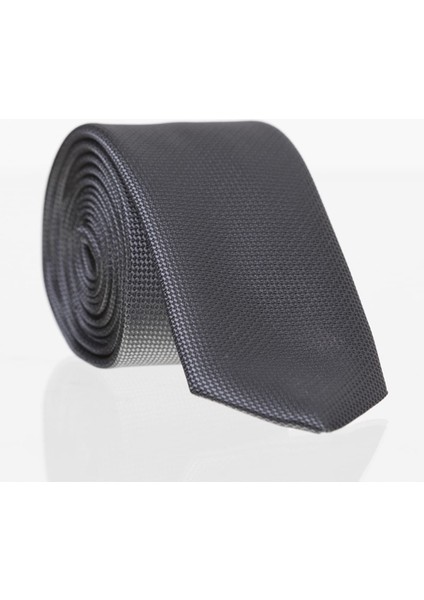 Füme Slim Fit Düz Renk Dokuma Kravat