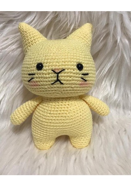 Sarı Miniş Pisi Uyku Arkadaşı Amigurumi Oyuncak