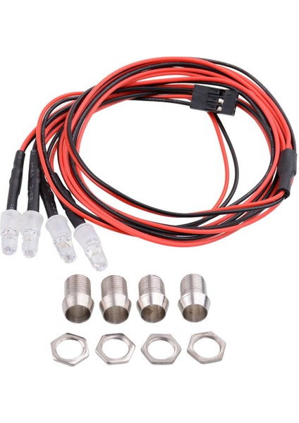 4 1/5 1/8 1/10 1/12 1/16 Rc Araba Kamyonu Için 4 Kırmızı LED Far Lambası (Yurt Dışından) fiyatları