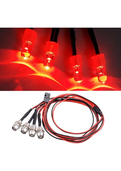 4 1/5 1/8 1/10 1/12 1/16 Rc Araba Kamyonu Için 4 Kırmızı LED Far Lambası (Yurt Dışından) fırsatları