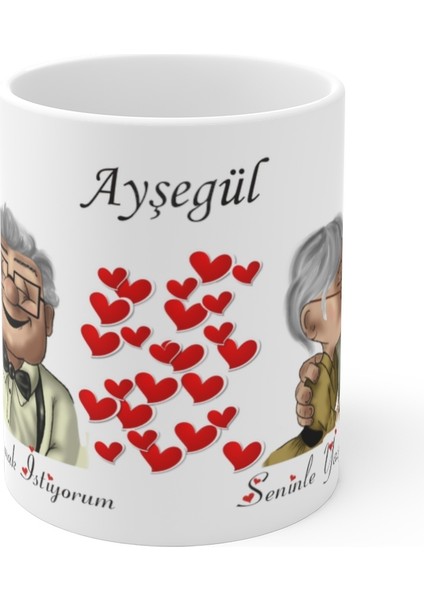 Kişiye Özel Isim Baskılı Kupa Bardak ,seninle Yaşlanmak Istiyorum Bardak