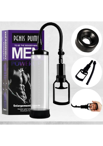 Penis Pump Men Güçlü Vakumlu Penis Pompası Silikon Başlıklı