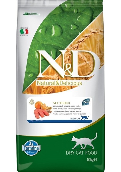 N&d Düşük Tahıllı Somonlu Kısırlaştırılmış Kedi Maması 10 kg