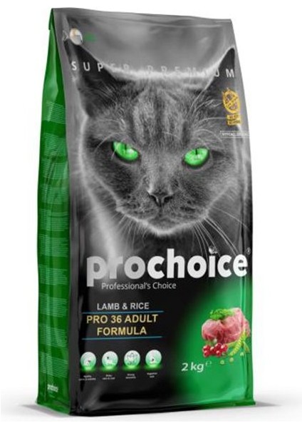 Pro Choice Pro 36 Lamb & Rice Kuzu Pirinçli Yetişkin Kedi Maması 2 kg