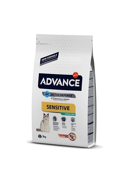 Advance Sensitive Somonlu Kısırlaştırılmış Hassas Kedi Maması 3 kg