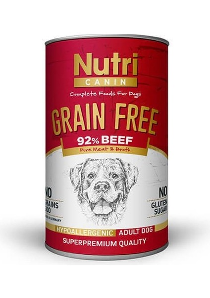 Nutri Canin Tahılsız Sığır Etli Köpek Konservesi 400 gr
