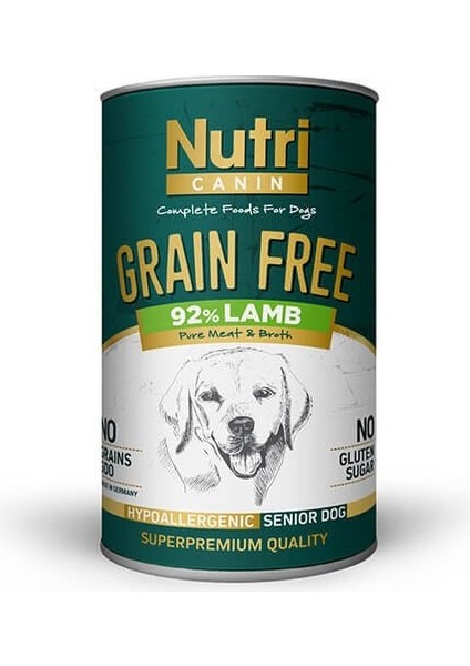 Nutri Canin Tahılsız Senior Kuzu Etli Köpek Konservesi 400 gr