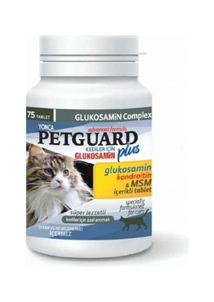 Petguard Kedi Glukosamin Plus Tablet 75 Adet